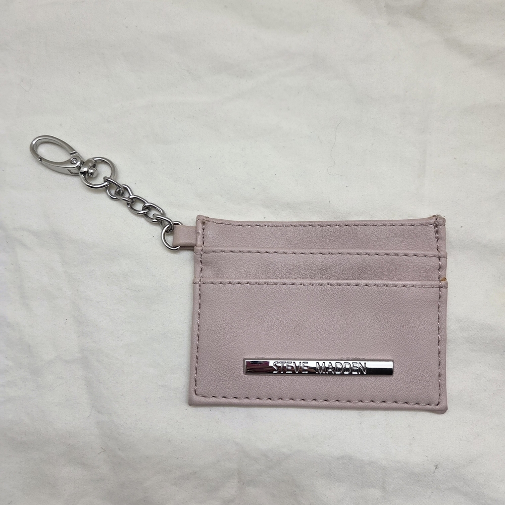 Steve Madden Pink Card Holder Wallet Keychain | Mini ID Wallet